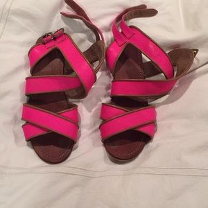 Hot pink strapped sandals